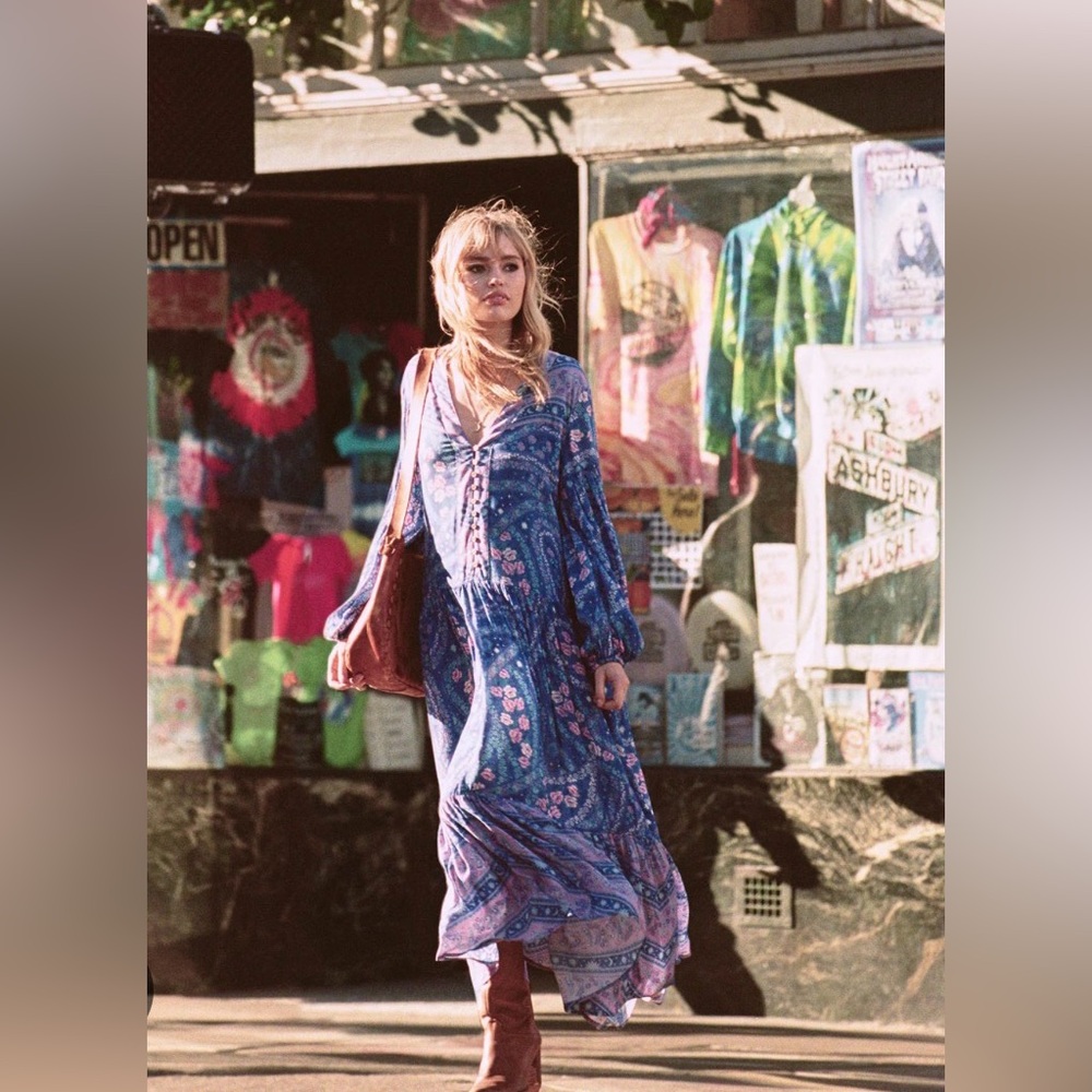 VINTAGE 🌙 Spell & The Gypsy Collective City Lights Celestial Maxi Dress 🌈 XS ✨